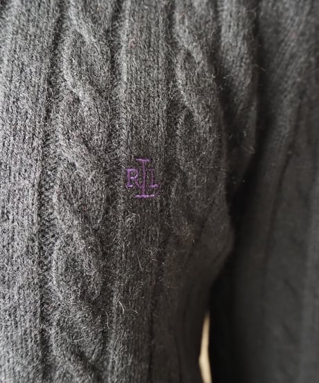 LAUREN Cashmere Cable Knit BK