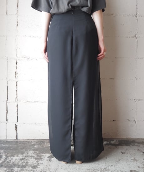 Sheer Layered Design Pants BK