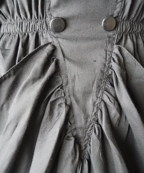 Gather Design Double Breasted Dress BK