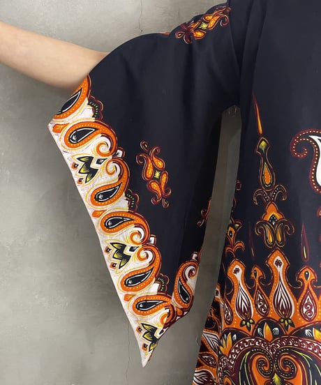 Slit Sleeve Batik Long Dress BKRE