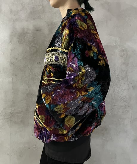 Embroidery Mix Color Velour Blouson BKPUR