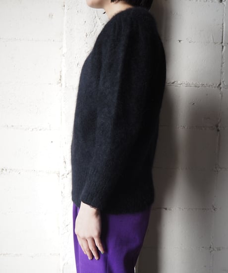 Angora Mix Boat Neck Sweater BK