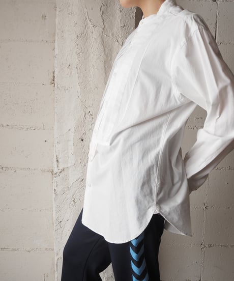 Ralph Lauren Pleated Bosom Band Collar Shirt WH