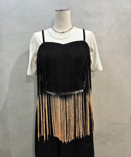 Two Tone Fringe Bustier BKBE