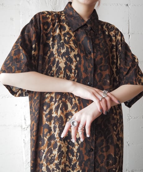 Leopard Pattern Shirt Dress BR
