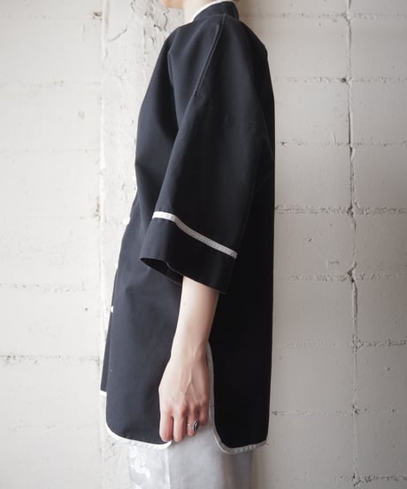 Bicolor piping China Shirt BK