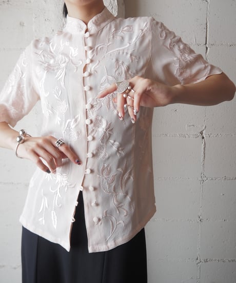 Botanical Embroidery China Shirt LPI