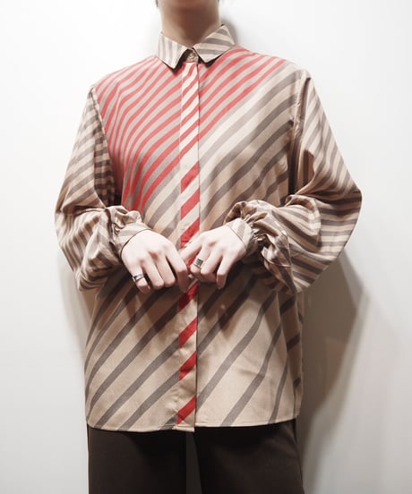 Stripe Silk Blouse RE