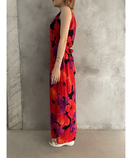 Flower Pattern Sleeveless Dress REBK