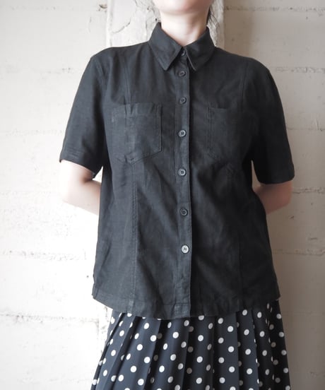 Linen Short Sleeve Shirt BK