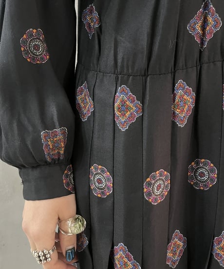 Paisley Pattern Pleated Shirt Dress BKPUR