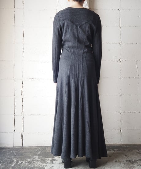 Many Button Rib Knit Dress GR