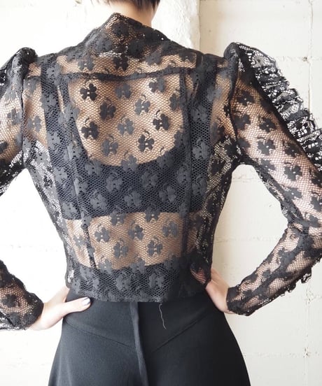 Total Race Design Sleeve Blouse BK