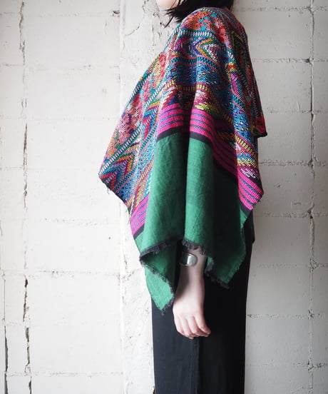Huipil Embroidery 2way Poncho GN