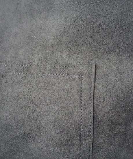 Fake Suede French Sleeve Vest BK