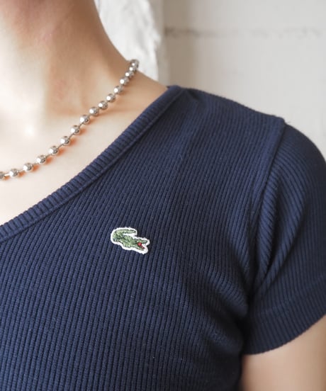 S/S LACOSTE V neck T-Shirt NV