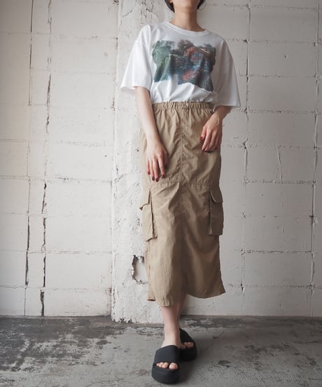 Drawstring Design Nylon Skirt BE
