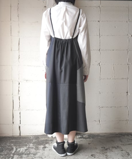 REMAKE Patchwork Camisole Dress BKGRNV