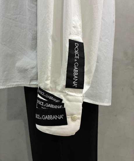DOLCE &  GABBANA Logo Patch Cotton Shirt WH