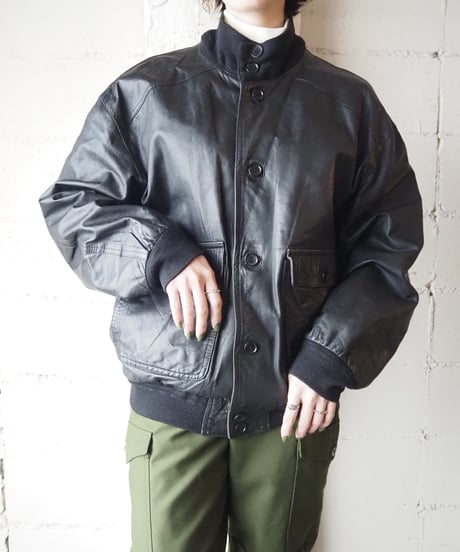 Leather Blouson Jacket BK