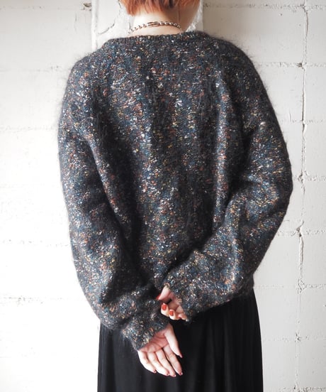Mix Color Mohair Cardigan BKBR