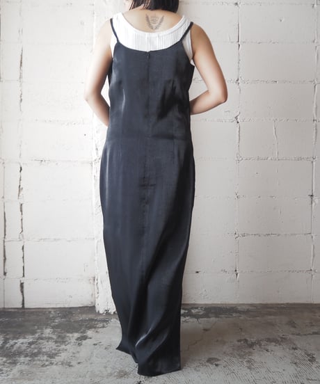 Shiny Slit Camisole Dress BK