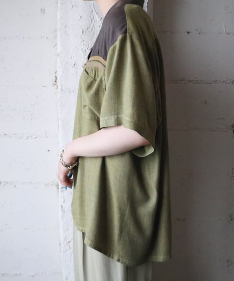 Open Collar Front  Embroidery Blouse KA BR