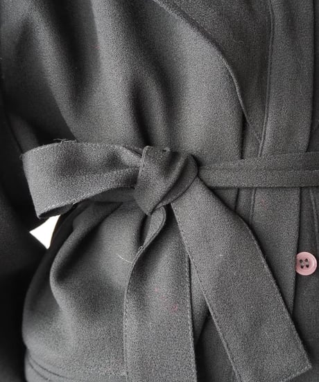 Pleated Shoulder Wool Shirt BK