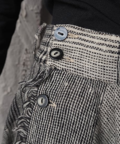 SPORTMAX Circular Check Wool Skirt BKWH