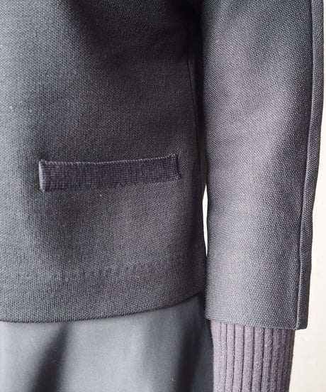 Collarless Big Button Cardigan BK