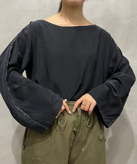 YVES SAINT LAURENT Piping Design P/O Blouse BK