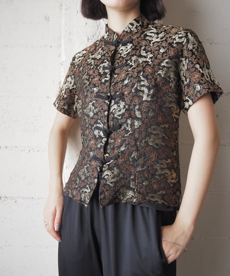 Jacquard Dragon China Shirt BKGO
