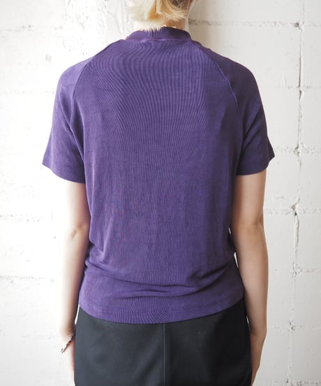 Spandex Mix Mock Neck Tee PUR