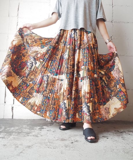 Native American Pattern Tiered Skirt BR