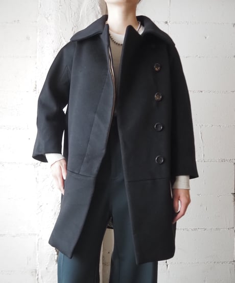 Max Mara Wool × Cashmere Kimono Sleeve Coat BK