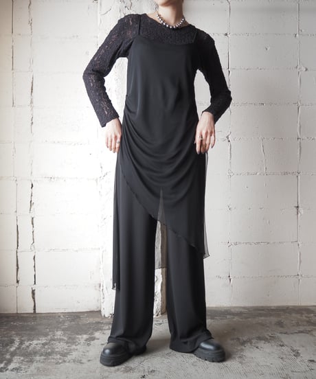 Layered Design Camisole Jumpsuit BK