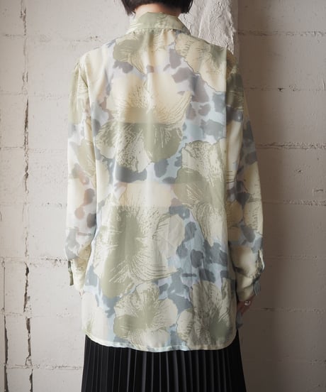 Flower Pattern Sheer Shirt YEGN