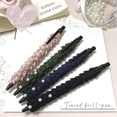 sale‼️N2072 カスタムボールペン お高級天使ハートビーズ リボンビーズ sale‼️N3422 カスタムボールペン お花ビーズ リボン 再販なし！