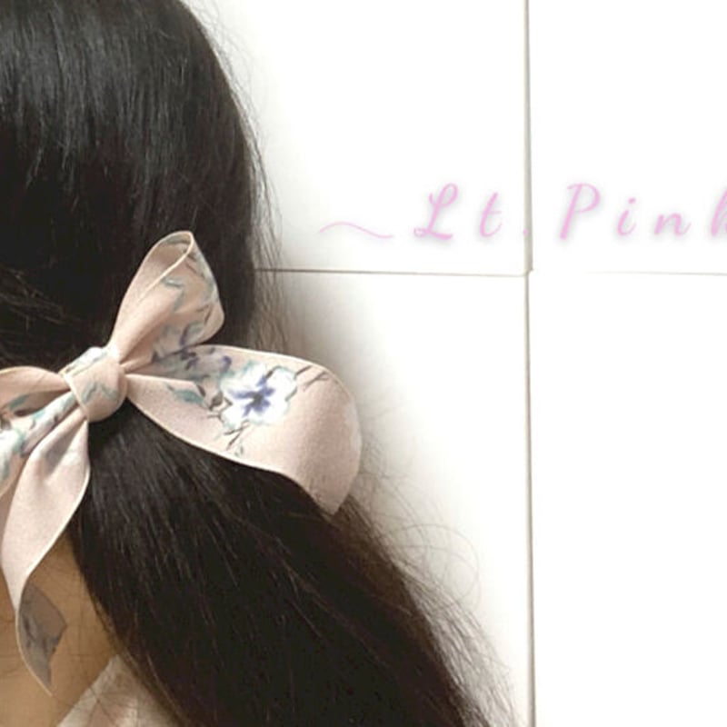 ファブリックリボン♪】上品な花柄 きれいめ♡ 蝶々リボンのヘアゴム