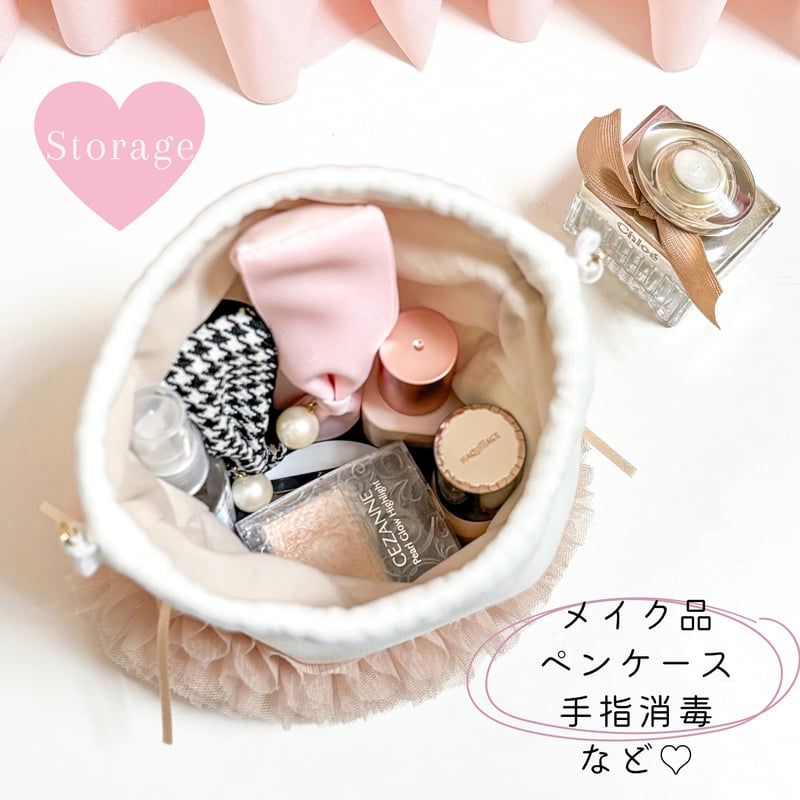 【Grin】Sun Moto フリル付きピンクポーチ Grin様専用】Sun Moto フリル付きピンクポーチ