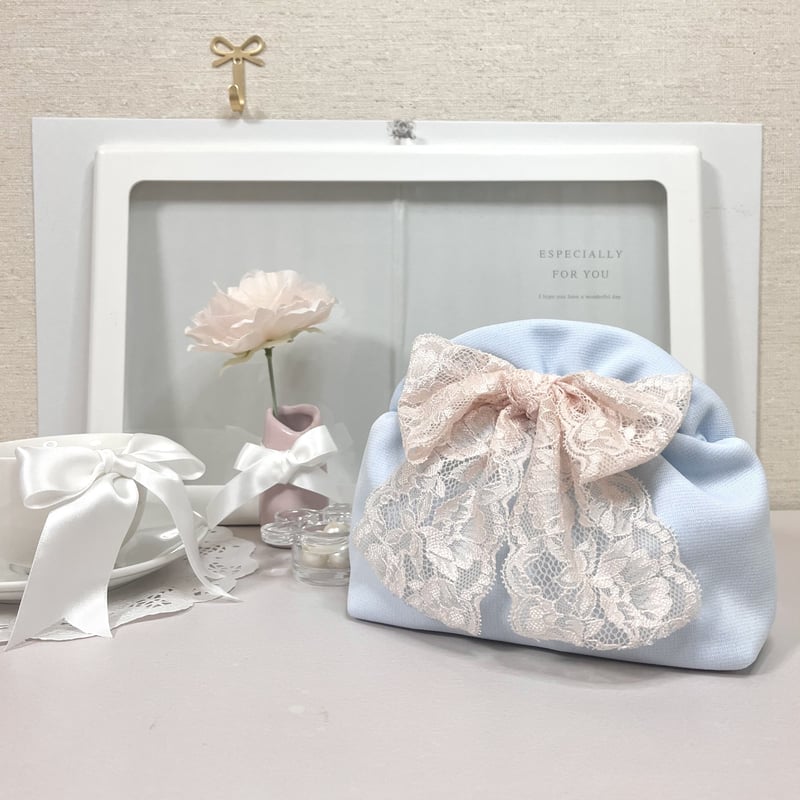 ハンドメイド♡花柄ファブリックリボンレースポニー ハンドメイド♡花柄ファブリックリボンレースポニー