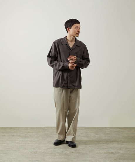 And A アンドエー / SUPER 140’S WOOL SAXONY OPEN COLLAR L/S SHIRT スーパー140’Sウールサキソニーオープンカラーシャツ / AA-S24M001