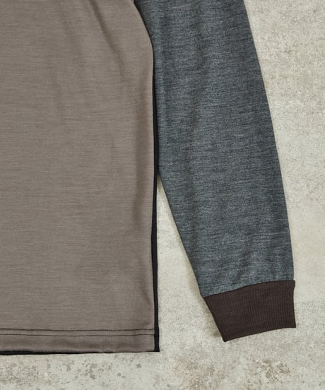 And A アンドエー / 2/72 WOOL JERSEY L/S CRAZY KNIT TEE super100防縮ウォッシャブルウールジャージークレイジーニットロンT / AA-A23M006