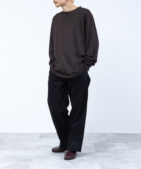 And A アンドエー / 2/72 WOOL JERSEY L/S KNIT TEE super100防縮ウォッシャブルウールジャージーニットロンT / AA-A23M004