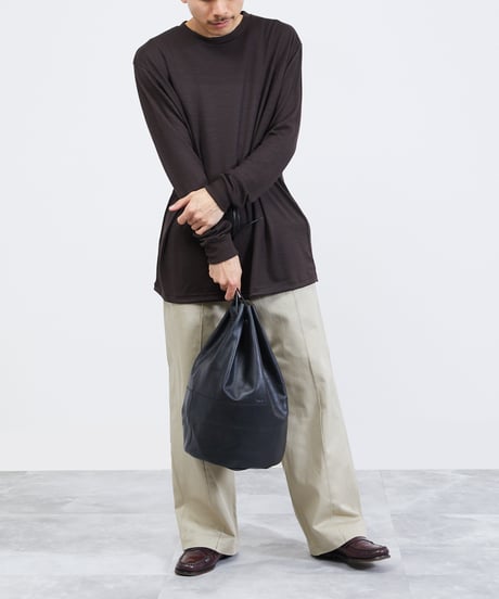 And A アンドエー / FINE LEATHER DRAWSTRING BAG 【L】 牛革巾着バッグ バッグパック / AA-A23U003