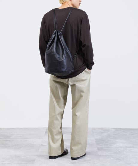 And A アンドエー / FINE LEATHER DRAWSTRING BAG 【L】 牛革巾着バッグ バッグパック / AA-A23U003