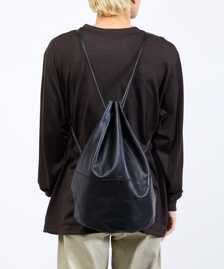 And A アンドエー / FINE LEATHER DRAWSTRING BAG 【L】 牛革巾着バッグ バッグパック / AA-A23U003