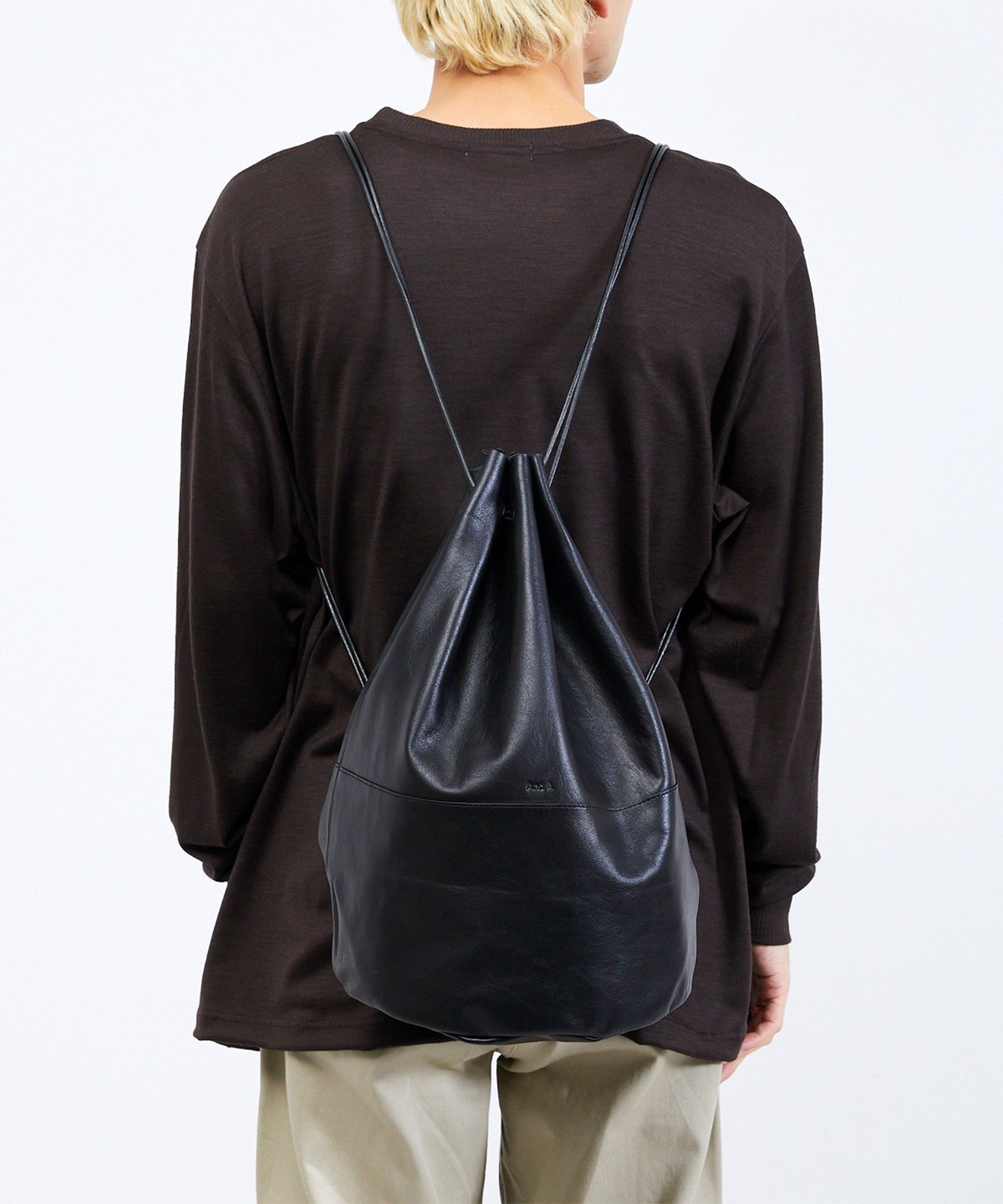 巾着　牛革 And A アンドエー / FINE LEATHER DRAWSTRING BAG【S】牛革巾
