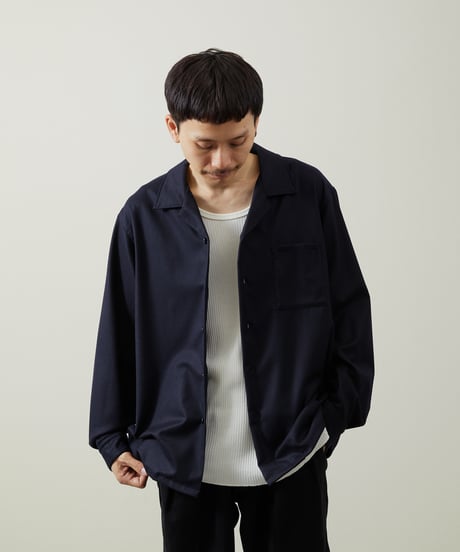 And A アンドエー / SUPER 140’S WOOL SAXONY OPEN COLLAR L/S SHIRT スーパー140’Sウールサキソニーオープンカラーシャツ / AA-S24M001