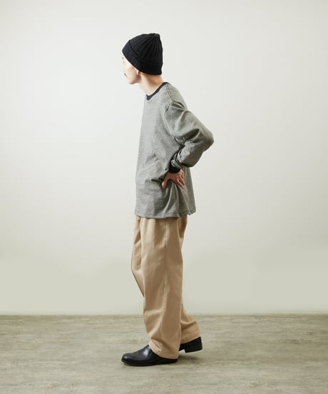 And A アンドエー / HEMP BREND L/S SLEEVE CUT & SEWN ヘンプブレンドナローピッチボーダーカットソー ロンT / AA-A24M003